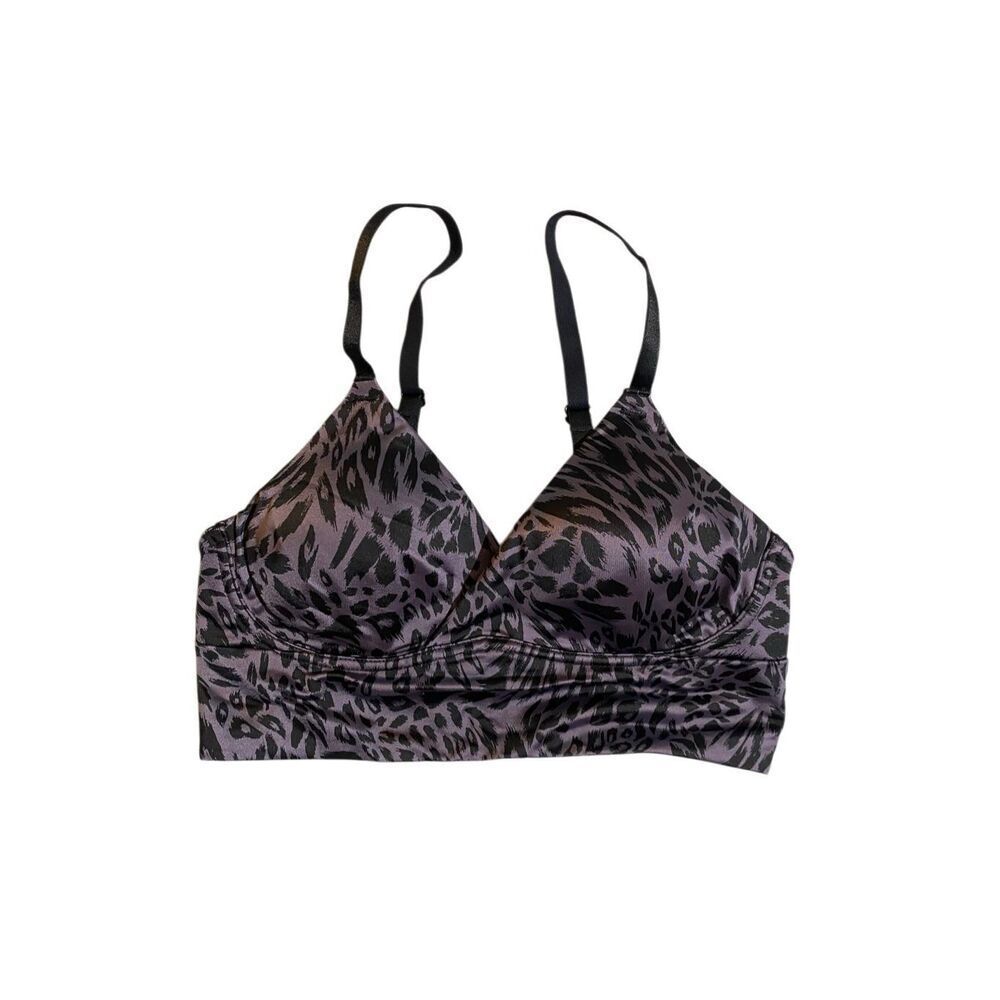 NWT adore me kali sports bra, purple and black animal print S